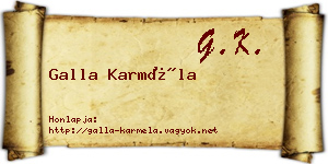 Galla Karméla névjegykártya